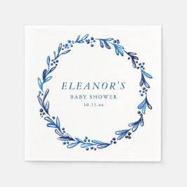 Blaue Tinte Botanische Babyparty im individuellen  Serviette