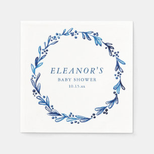 Blaue Tinte Botanische Babyparty im individuellen Serviette