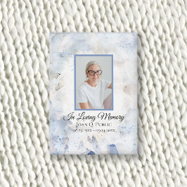 Blaue Tinte Carnation Watercolor Beerdigung Button