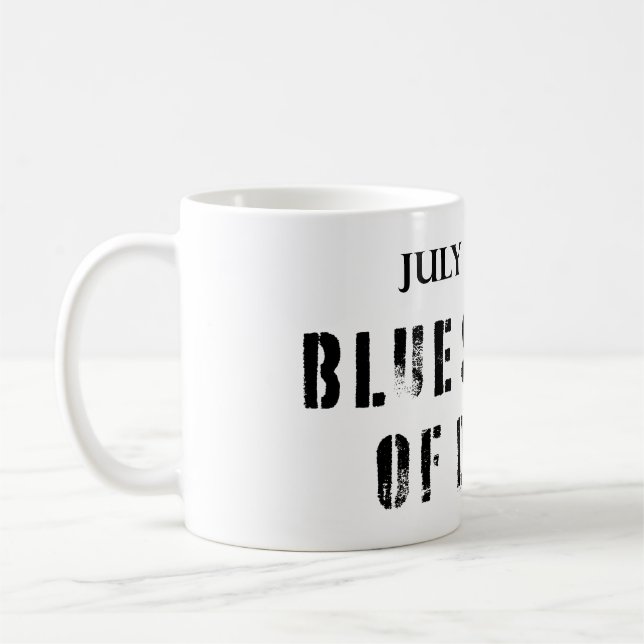 Blaue Todesanzeige Kaffeetasse (Links)
