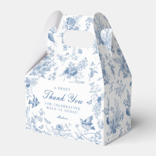 Blaue Toile De Jouy Blumen Dessert Favor Schachtel Geschenkschachtel