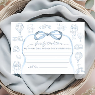 Blaue Toile De Jouy Familientraditionen Begleitkarte