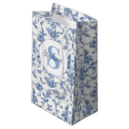 Blaue Toile de Jouy französische ländliche Blumeng Kleine Geschenktüte
