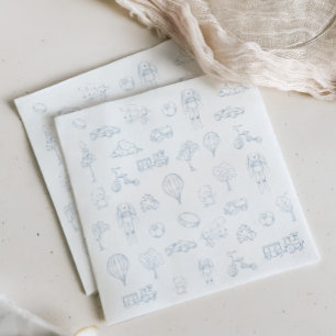 Blaue Toile De Jouy Kinderzimmer-Baby-Party Serviette