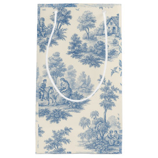Blaue Toile-Geschenktasche Kleine Geschenktüte