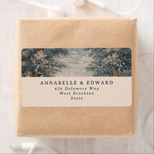 Blaue Toile Hochzeit Vintage-Tapete elegant