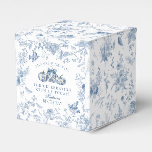 Blaue Toile-Kürbis-französische Herbst-Geburtstags Geschenkschachtel