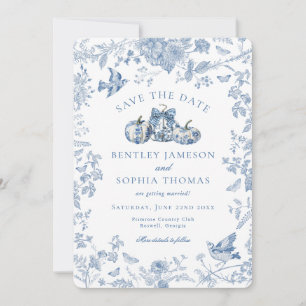 Blaue Toile Kürbis Französisches Landhaus Ankündig Einladung