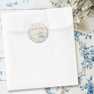 Blaue Toile-Ozean-Themen-Brautparty Runder Aufkleber