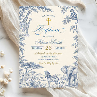 Blaue Toile Safari-Tauf Einladung