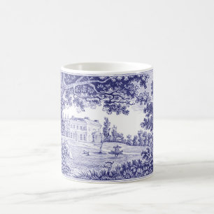 Blaue Toile-Tasse - Französische Landhaus-Dekorati Tasse