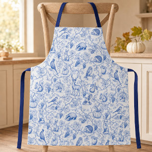 Blaue Toile-Waldtiere Weinreben Schürze
