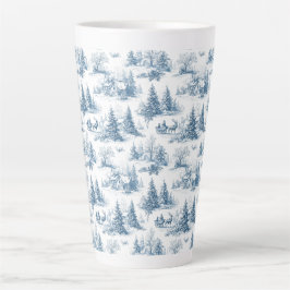 Blaue Toile-Weihnachtsmuster Milchtasse