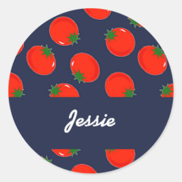 Blaue Tomaten Runder Aufkleber