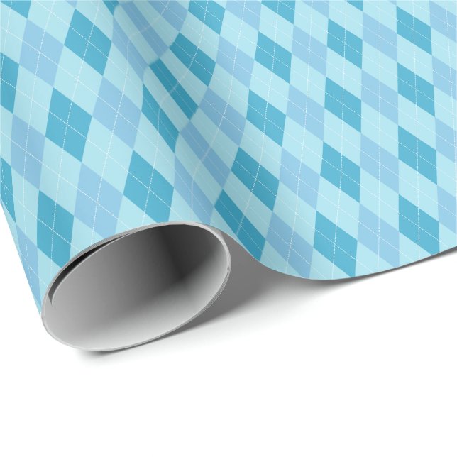Blaue Töne Argyle-Geschenkpapier Geschenkpapier (Rolleneckpunkt)