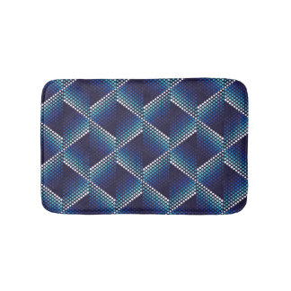 Blaue Töne Geometrisches Muster Badematte