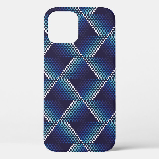 Blaue Töne Geometrisches Muster Case-Mate iPhone Hülle (Rückseite)