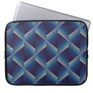 Blaue Töne Geometrisches Muster Laptopschutzhülle