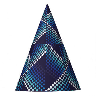 Blaue Töne Geometrisches Muster Partyhütchen