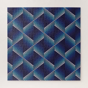 Blaue Töne Geometrisches Muster Puzzle