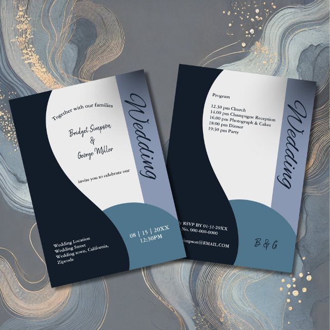 Blaue Töne schlichte Hochzeit (Von Creator hochgeladen)