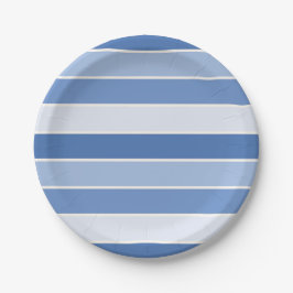 Blaue Tone und Creme Streifen Pappteller