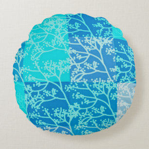 Blaue Tonfolien Rundes Kissen