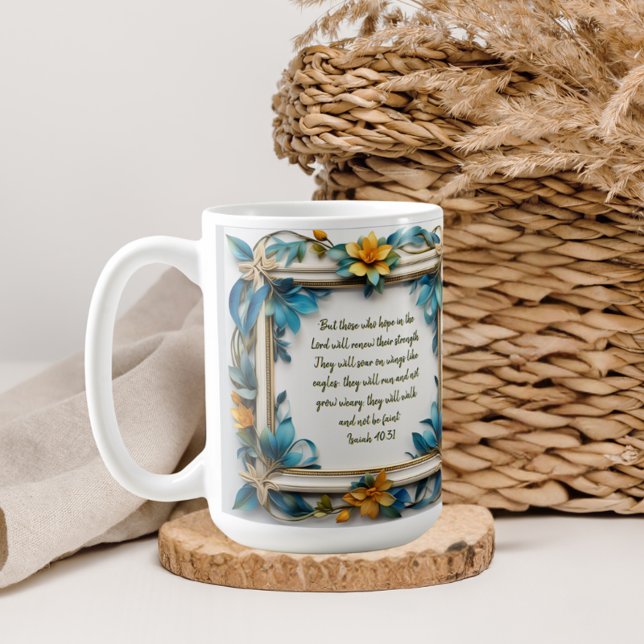 Blaue Topas-Blütenrahmen-Tasse Kaffeetasse (Von Creator hochgeladen)