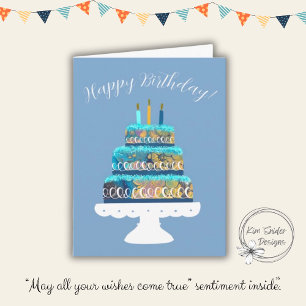 Blaue Torte "Alles Gute zum Geburtstag" Karte
