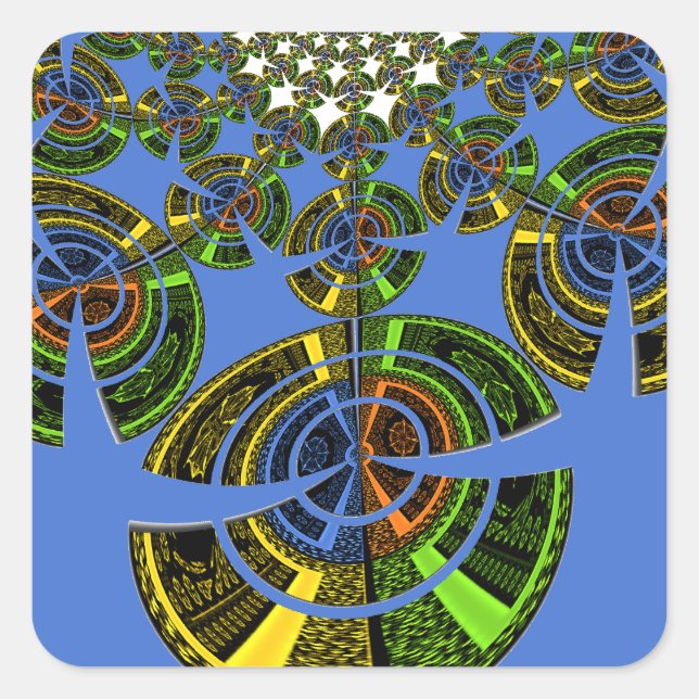 Blaue Tradition Quadratischer Aufkleber (Vorderseite)