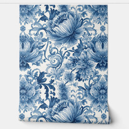 Blaue Träume | Florale Wasserfarbe Chinoiserie Tapete