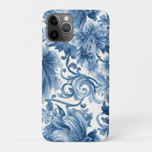Blaue Träume | Florale Wassermalerei Chinoiserie