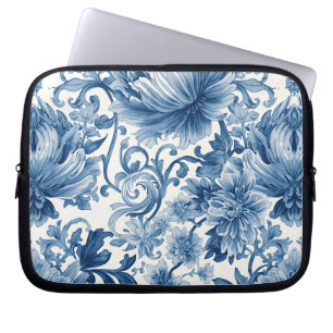 Blaue Träume Florale Wassermalerei Chinoiserie Laptopschutzhülle