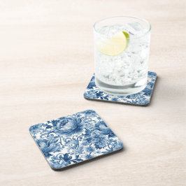Blaue Träume | Florale Wassermalerei Chinoiserie W Getränkeuntersetzer