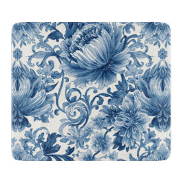 Blaue Träume | Florale Wassermalerei Chinoiserie W Schneidebrett
