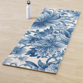 Blaue Träume | Florale Wassermalerei Chinoiserie Yogamatte