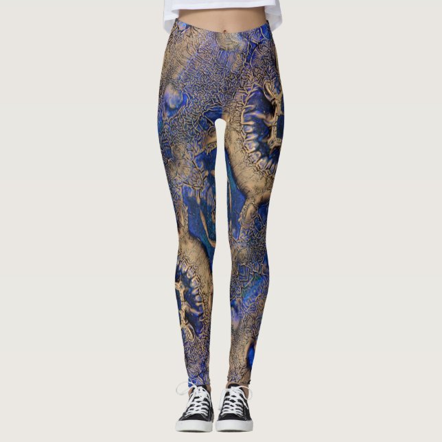 Blaue Träume Leggings (Vorderseite)