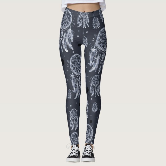 Blaue Träumerei Leggings (Vorderseite)