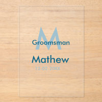 Blaue Trauzeuge mit Namensbuchstaben männlich pro