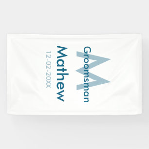 Blaue Trauzeuge mit Namensbuchstaben männlich pro Banner