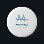 Blaue Trauzeuge mit Namensbuchstaben männlich pro Button<br><div class="desc">Gestaltung</div>