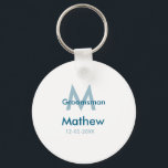 Blaue Trauzeuge mit Namensbuchstaben männlich pro Schlüsselanhänger<br><div class="desc">Gestaltung</div>