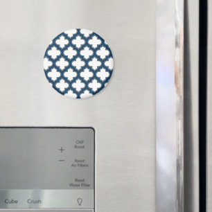 Blaue Trellis, Gitter, Quatrefolie Magnet