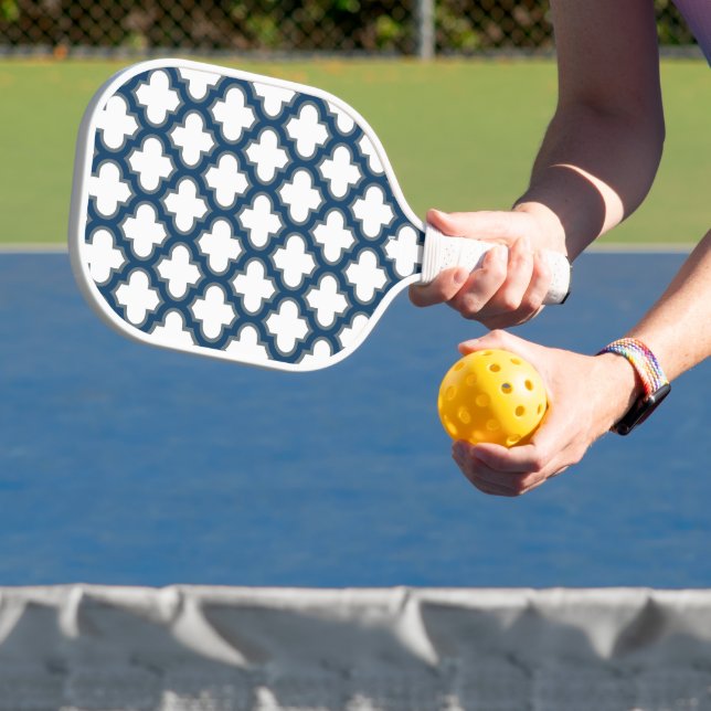 Blaue Trellis, Gitter, Quatrefolie Pickleball Schläger (InSitu)