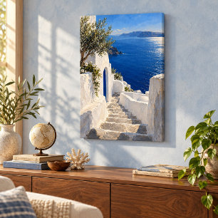 Blaue Treppenlandschaft am Nachmittag Leinwanddruc Leinwanddruck