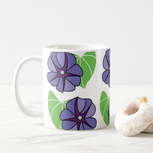 Blaue Trichterwinden-Blumen Floral Kaffeetasse