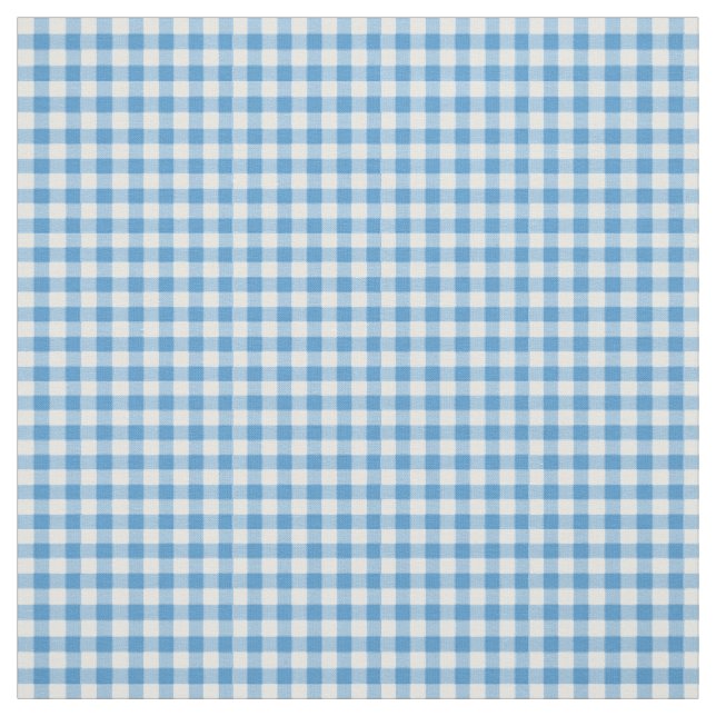 Blaue Trichterwinden-Karo-Muster Stoff (Muster)