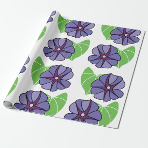 Blaue Trichterwindenblumen Blumen Floral Geschenkpapier