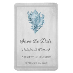 Blaue Tritonshörner-Schnecke Save-the-Date-Magnet Magnet
