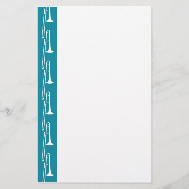 Blaue Trombone-Stationierung Briefpapier (Vorderseite)